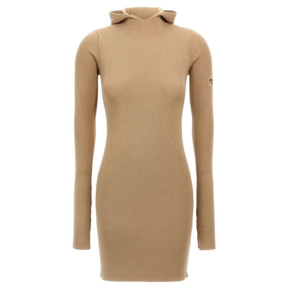 Fendi Beige Wool Short Women's Dress
